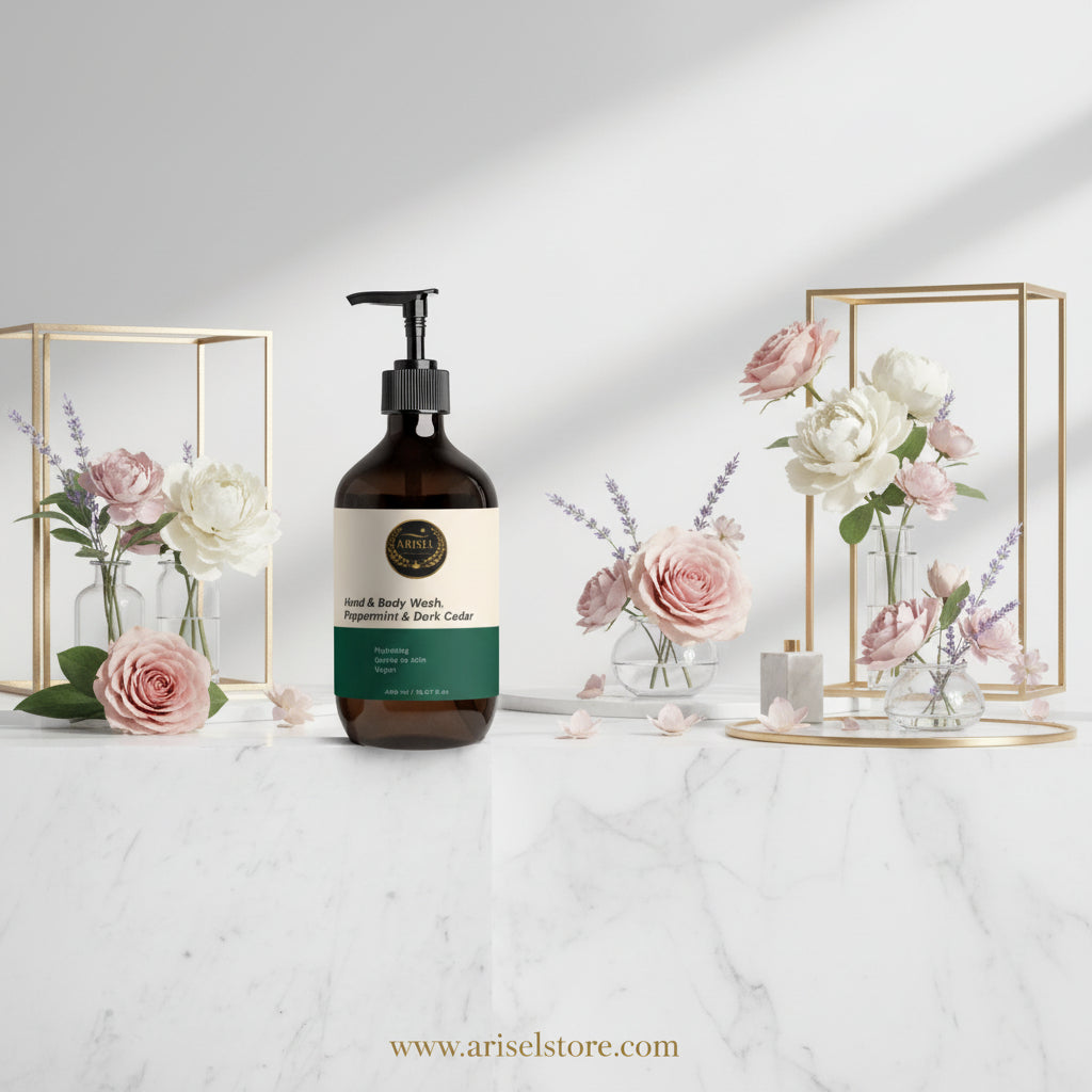 Hand & Body Wash, Peppermint & Dark Cedar