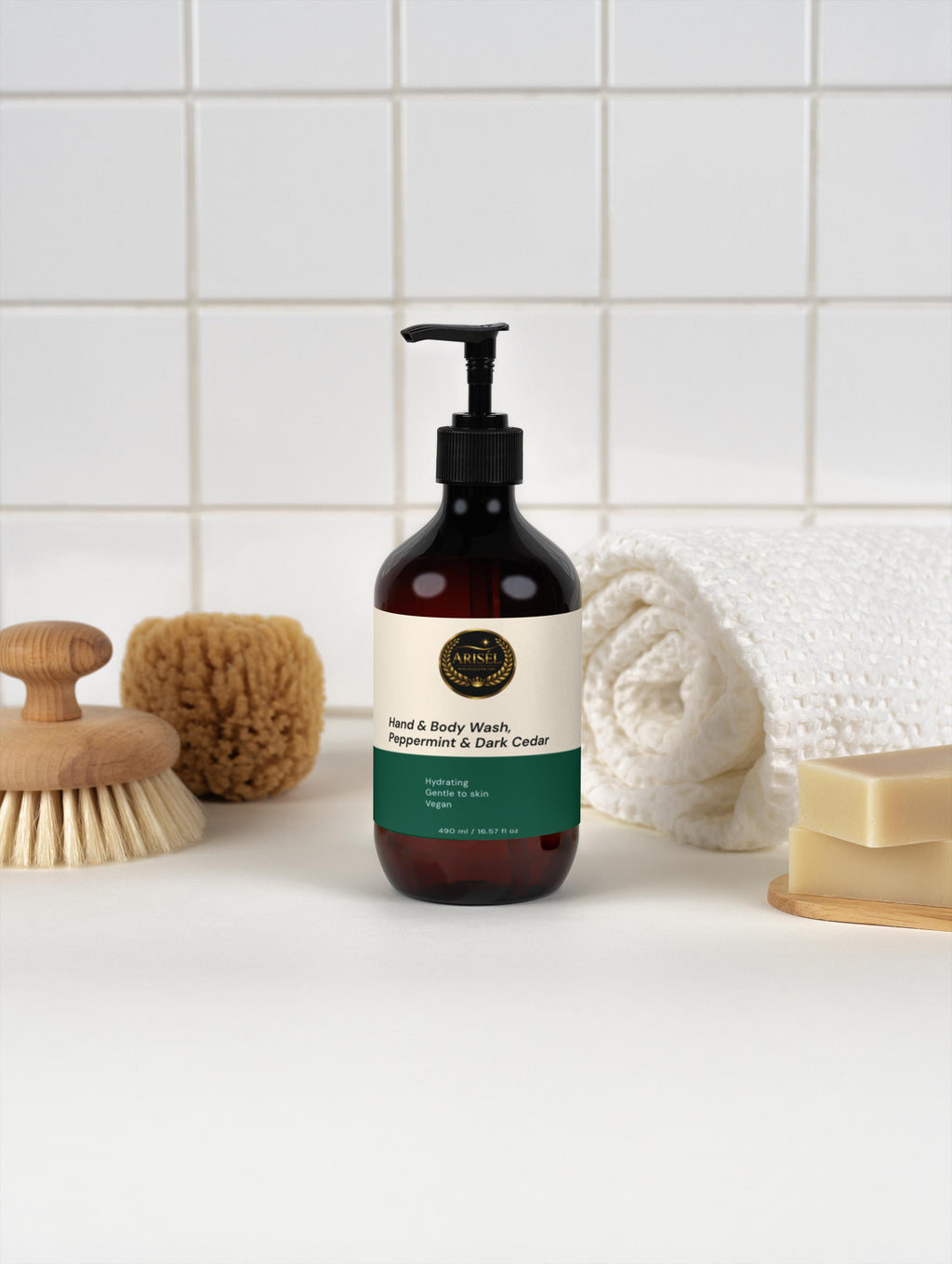 Hand & Body Wash, Peppermint & Dark Cedar